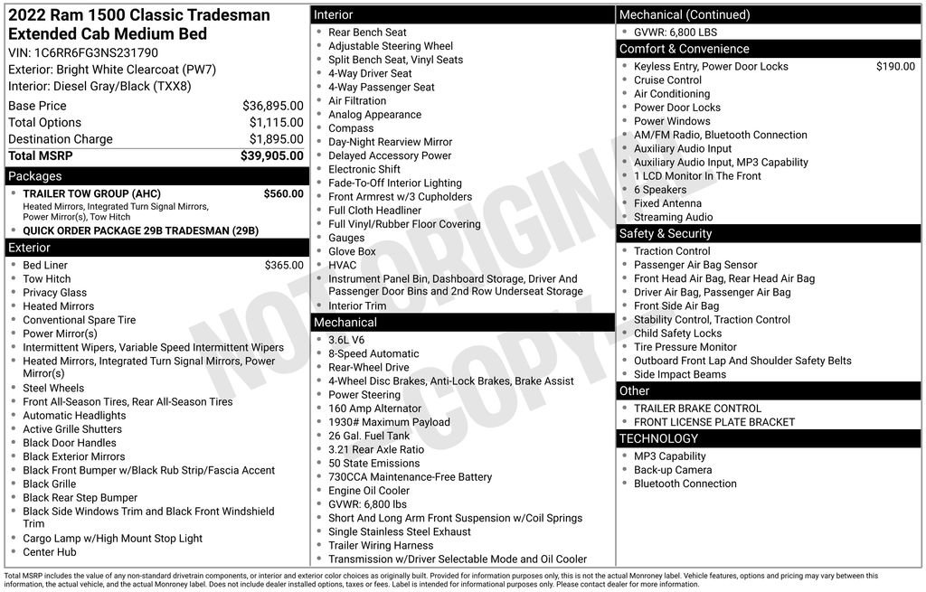 Used 2022 RAM 1500 Tradesman w/ Trailer Tow Group RWD image 10