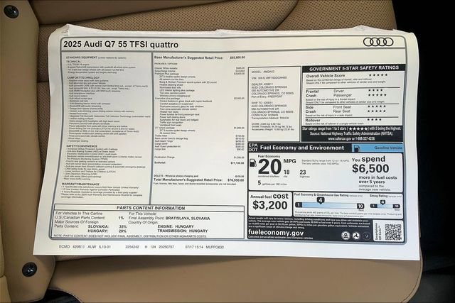 New 2025 Audi Q7 3.0T Premium Plus image 13