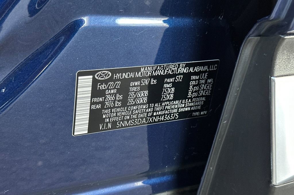 Used 2022 Hyundai Santa Fe SEL w/ Convenience + Premium Package image 32