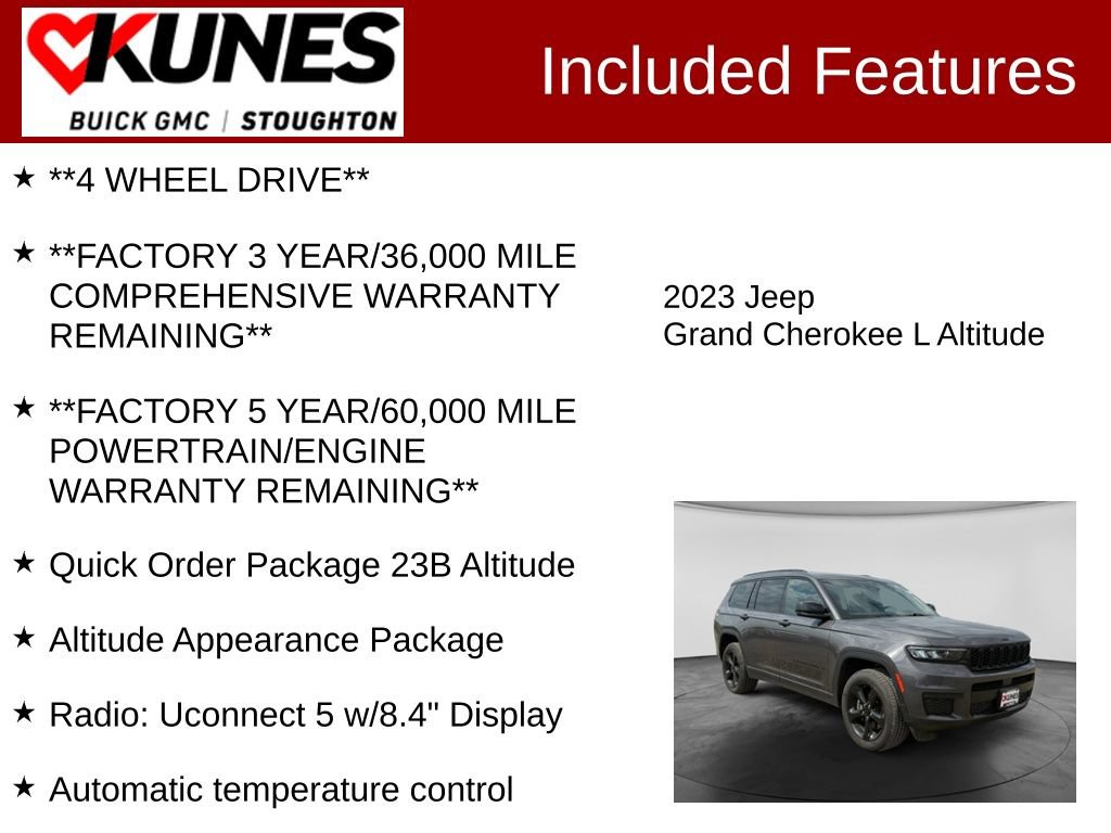 Used 2023 Jeep Grand Cherokee L Laredo AWD/4WD image 3