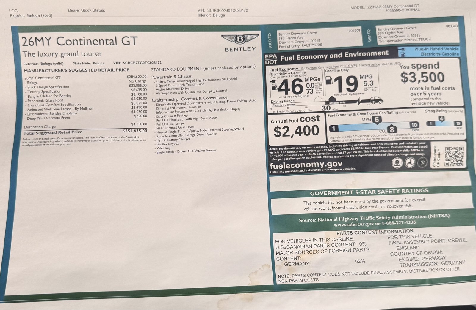 New 2026 Bentley Continental GT AWD/4WD image 52