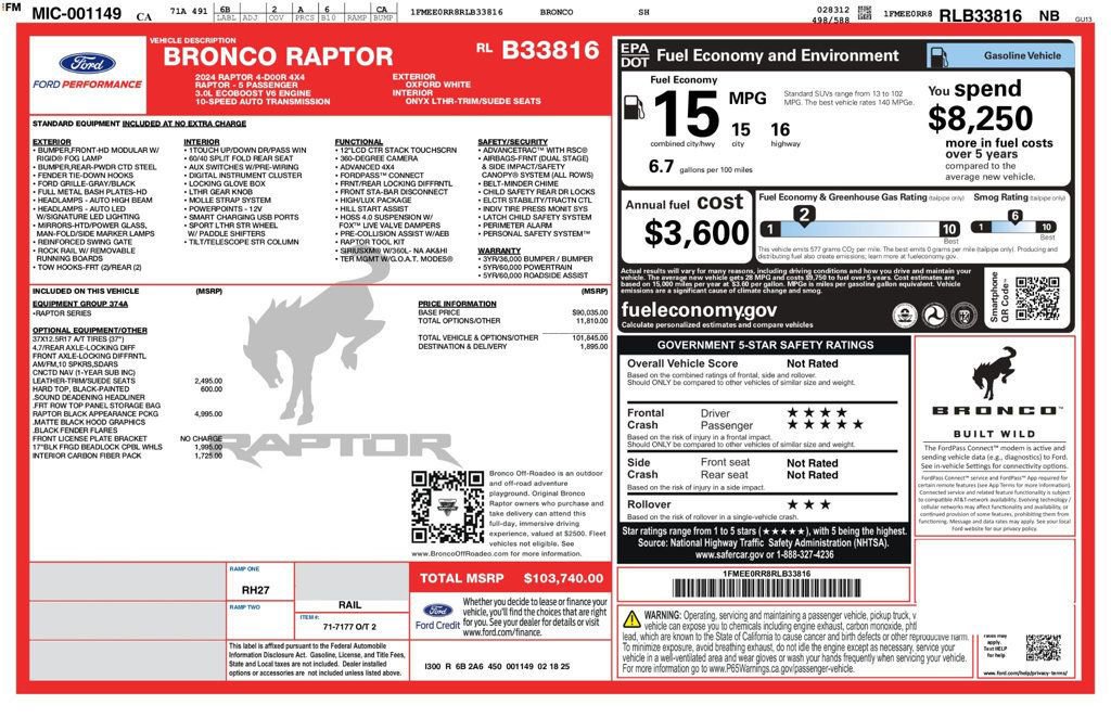 Used 2024 Ford Bronco Raptor AWD/4WD image 12