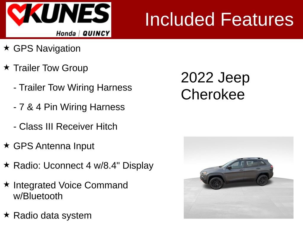 Used 2022 Jeep Cherokee Trailhawk w/ Trailer Tow Group AWD/4WD image 2