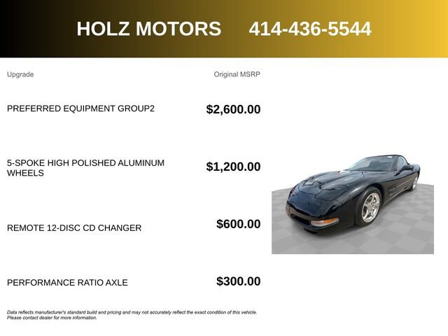 Used 2001 Chevrolet Corvette Convertible w/ Preferred Equipment Group2 RWD image 5