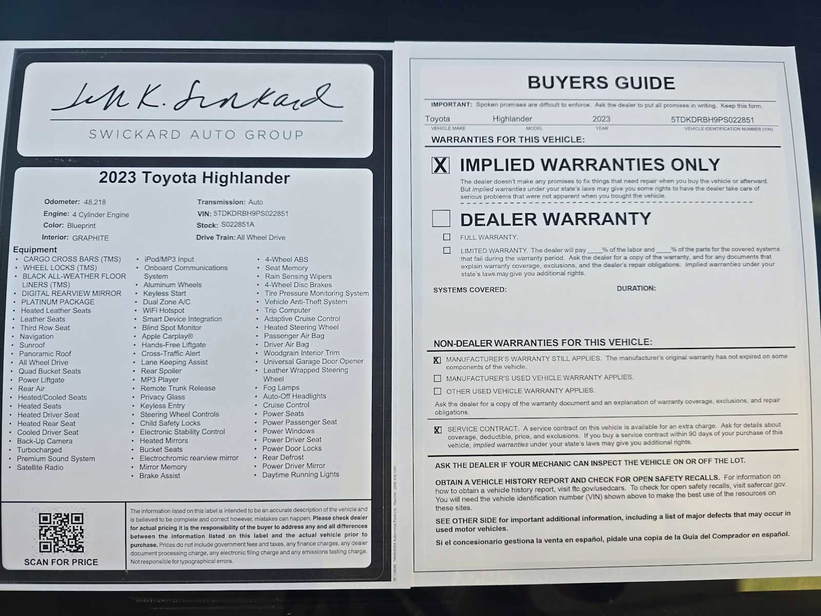 Used 2023 Toyota Highlander Platinum image 20