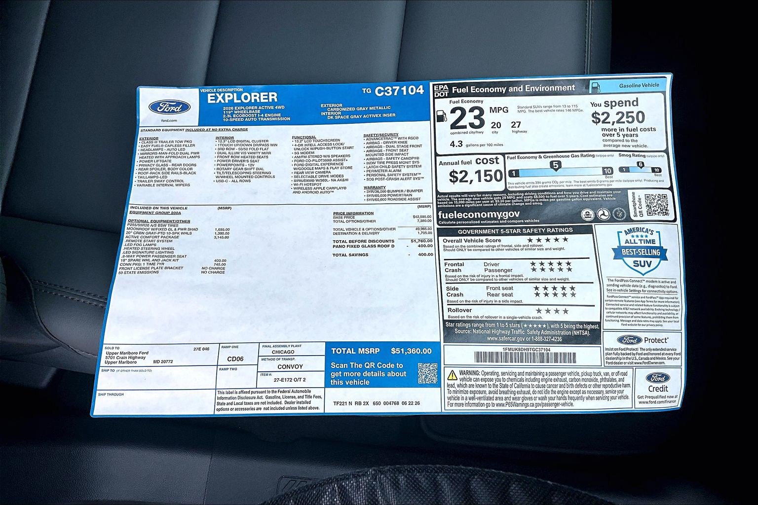 New 2026 Ford Explorer Active w/ Active Comfort Package AWD/4WD image 14