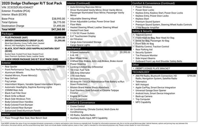 Used 2020 Dodge Challenger R/T Scat Pack w/ Plus Package RWD image 33