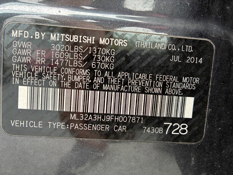 Used 2015 Mitsubishi Mirage DE image 18