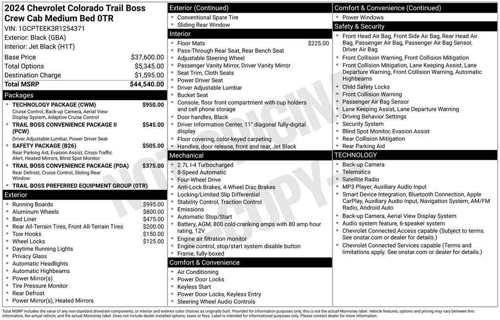 Certified 2024 Chevrolet Colorado Trail Boss w/ Technology Package AWD/4WD image 5