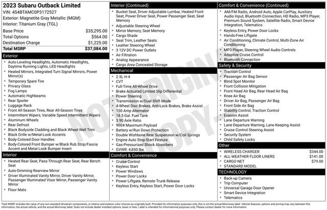 Used 2023 Subaru Outback Limited image 5