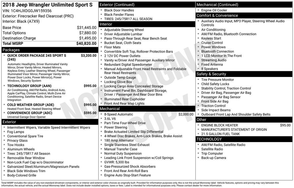 Used 2018 Jeep Wrangler Unlimited Sport S image 2