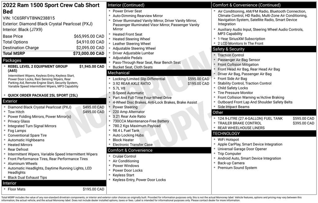 Used 2022 RAM 1500 Sport w/ Rebel Level 2 Equipment Group image 14