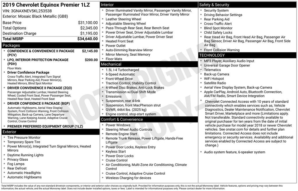 Certified 2019 Chevrolet Equinox Premier FWD image 35