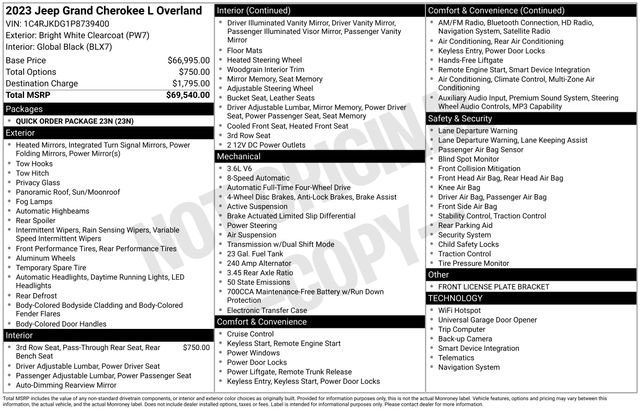 Certified 2023 Jeep Grand Cherokee L Overland AWD/4WD image 12