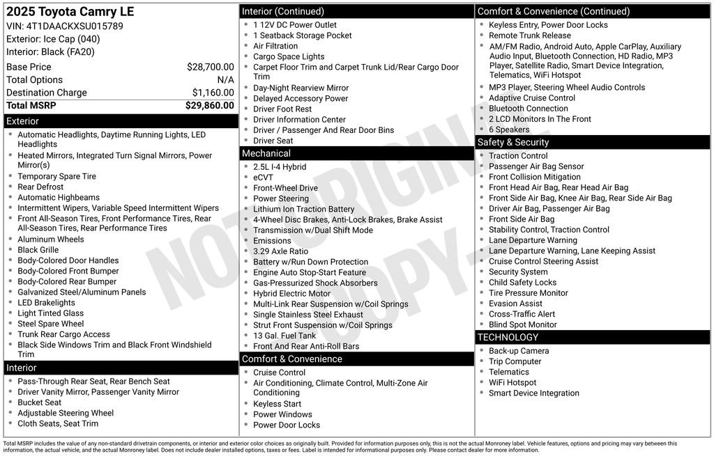 Used 2025 Toyota Camry LE image 17