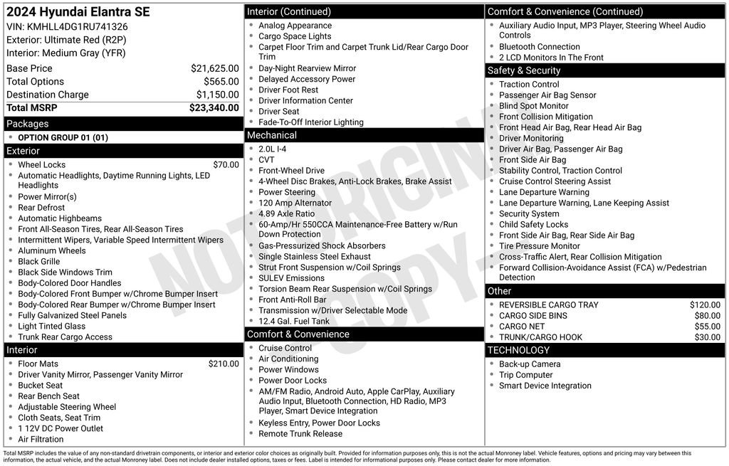 Used 2024 Hyundai Elantra SE image 36