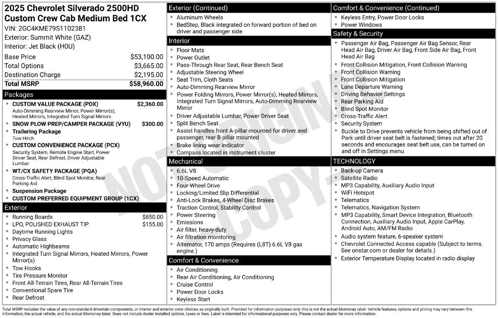 Certified 2025 Chevrolet Silverado 2500 Custom w/ Custom Value Package AWD/4WD image 31