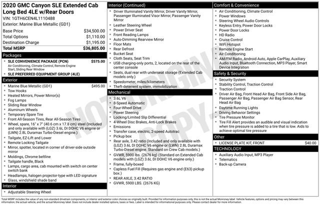 Used 2020 GMC Canyon SLE w/ SLE Convenience Package image 12