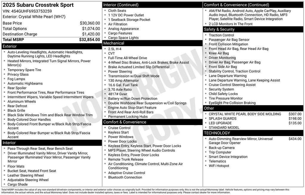 Certified 2025 Subaru Crosstrek 2.5i Sport image 8