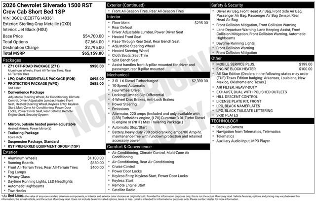 New 2026 Chevrolet Silverado 1500 RST w/ Z71 Off-Road Package AWD/4WD image 46