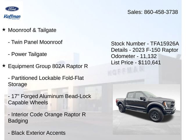Used 2023 Ford F150 Raptor w/ Equipment Group 802A Raptor R image 5