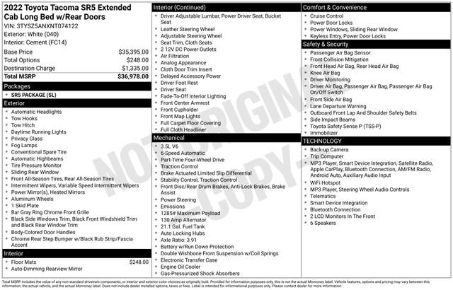 Certified 2022 Toyota Tacoma SR5 AWD/4WD image 31