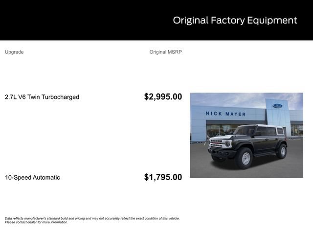 New 2026 Ford Bronco Heritage Edition AWD/4WD image 9