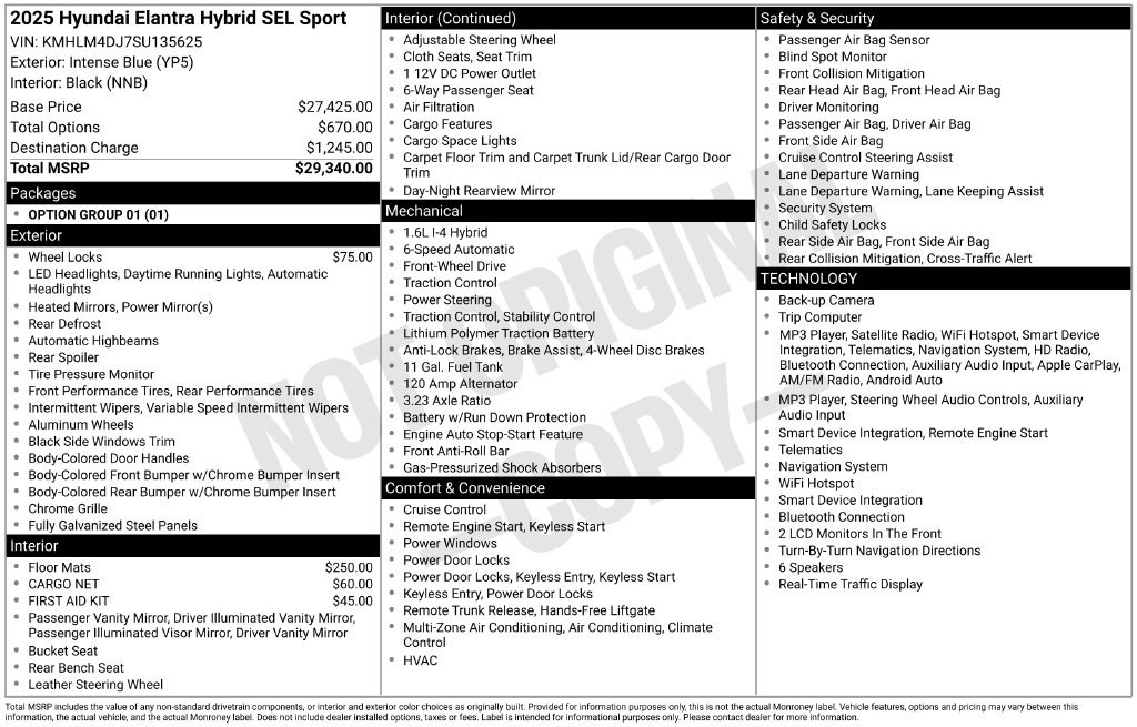 Certified 2025 Hyundai Elantra SEL FWD image 16