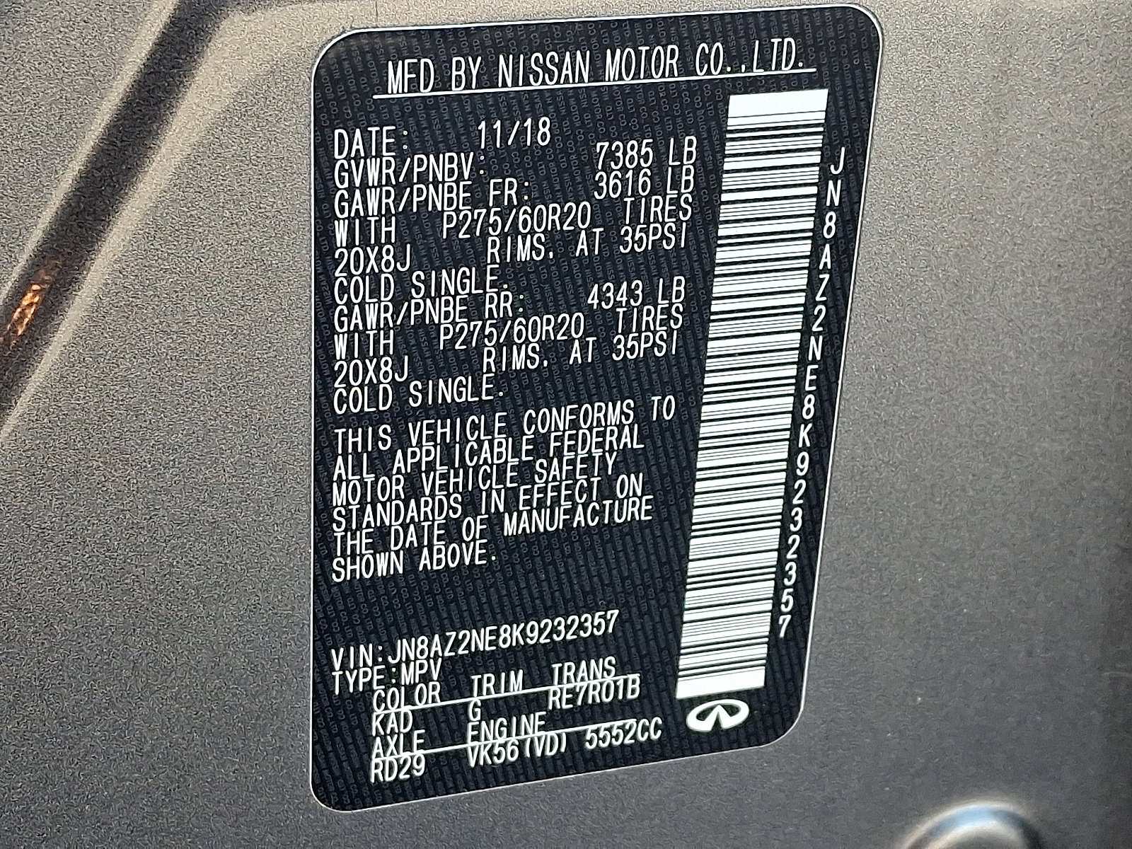 Used 2019 INFINITI QX80 Luxe image 32