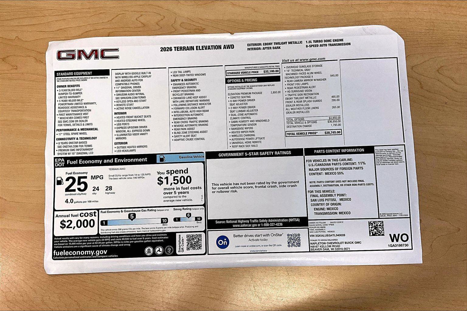 New 2026 GMC Terrain Elevation w/ Elevation Premium Package image 13