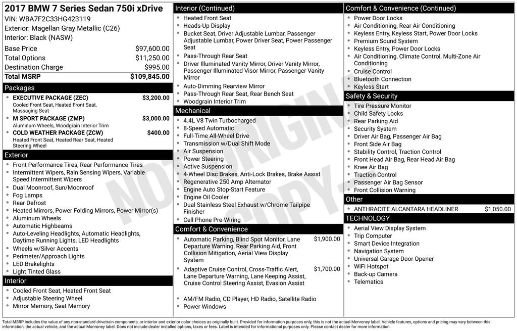 Used 2017 BMW 750i xDrive AWD/4WD image 17