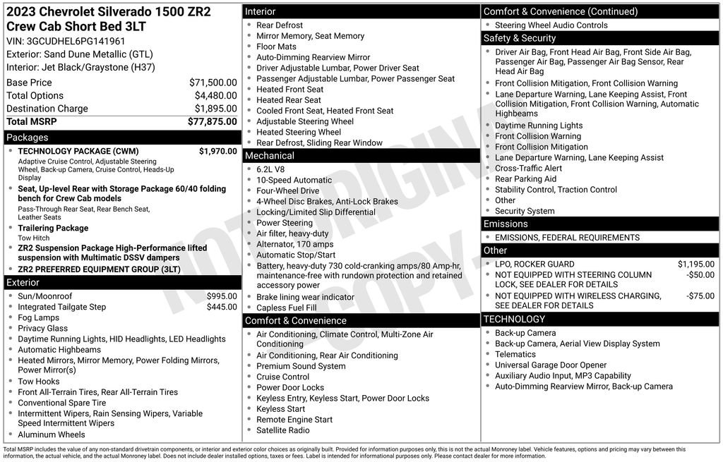 Used 2023 Chevrolet Silverado 1500 ZR2 w/ Technology Package image 28