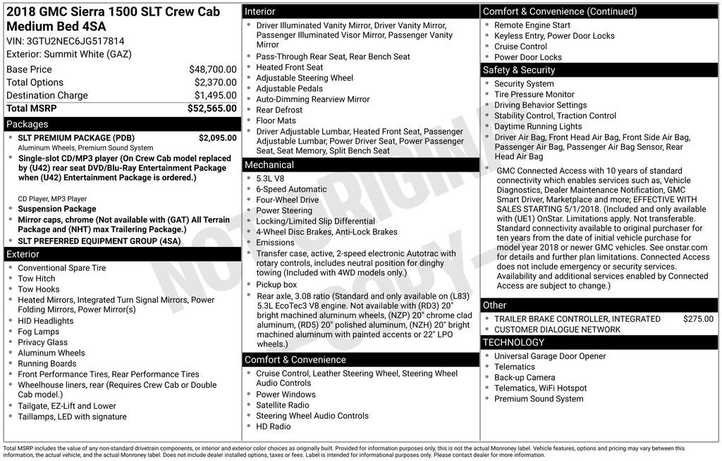 Used 2018 GMC Sierra 1500 SLT w/ SLT Premium Package image 10