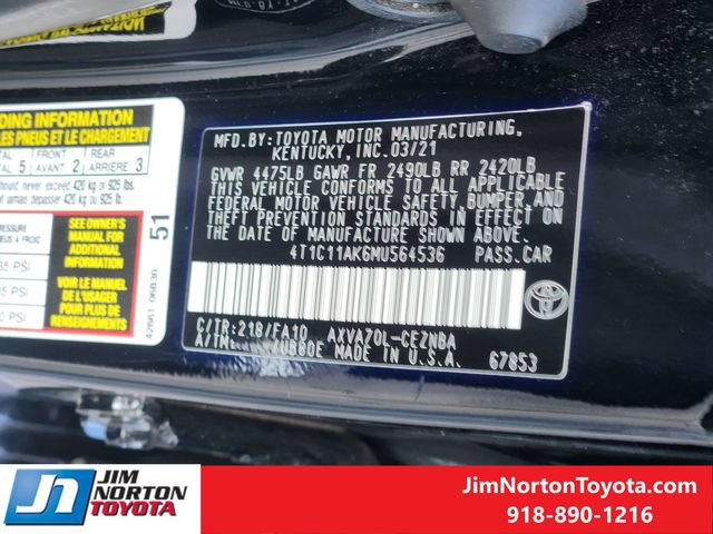 Used 2021 Toyota Camry LE FWD image 33