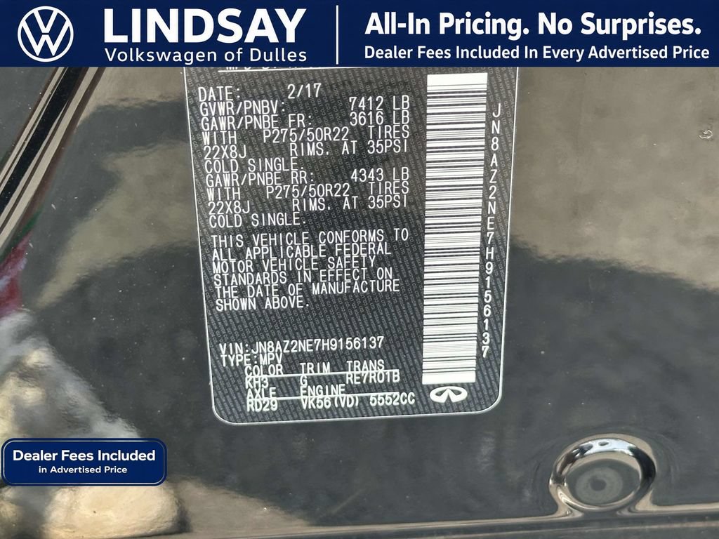 Used 2017 INFINITI QX80 4WD w/ Driver Assistance Package image 28