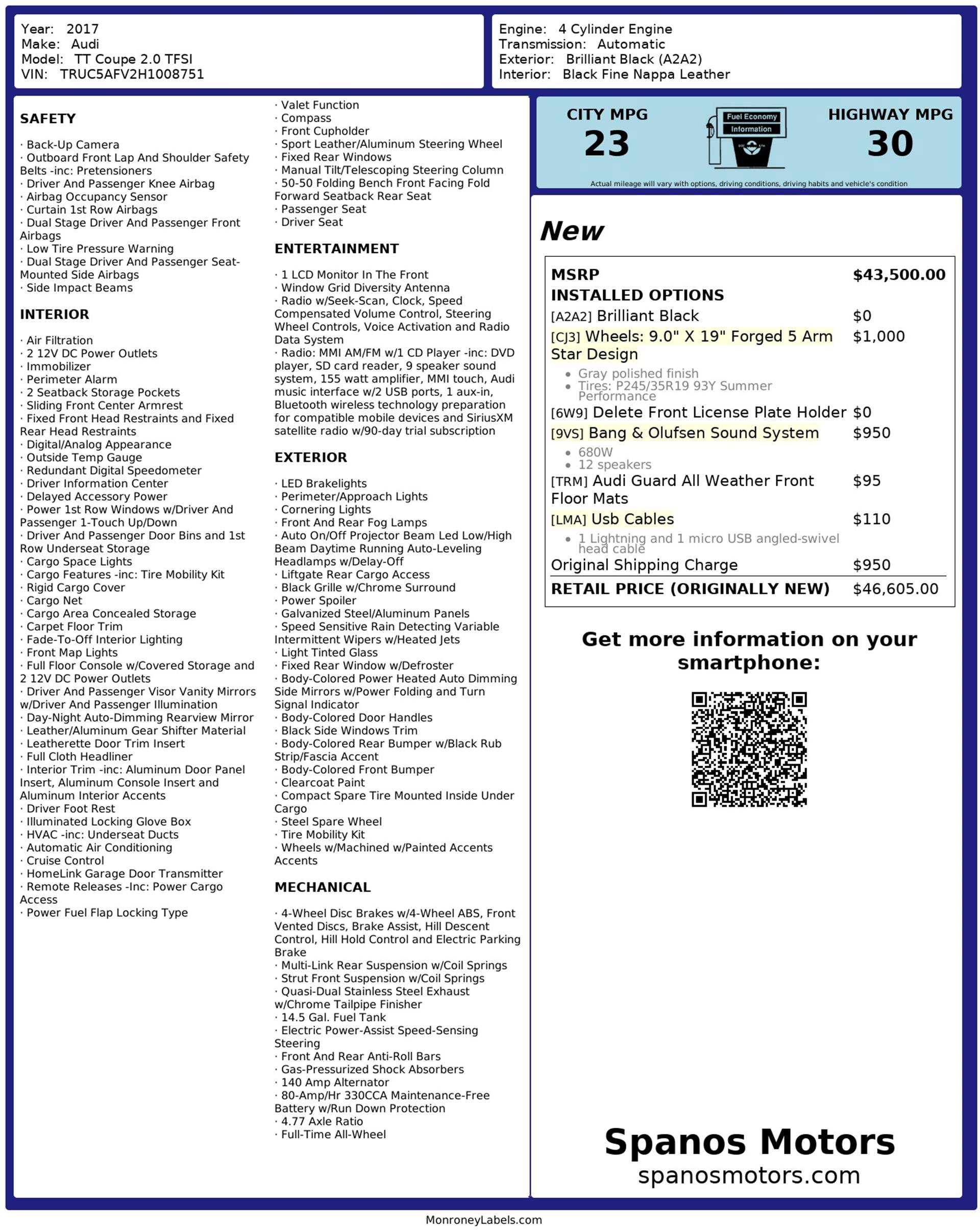 Used 2017 Audi TT 2.0T image 3