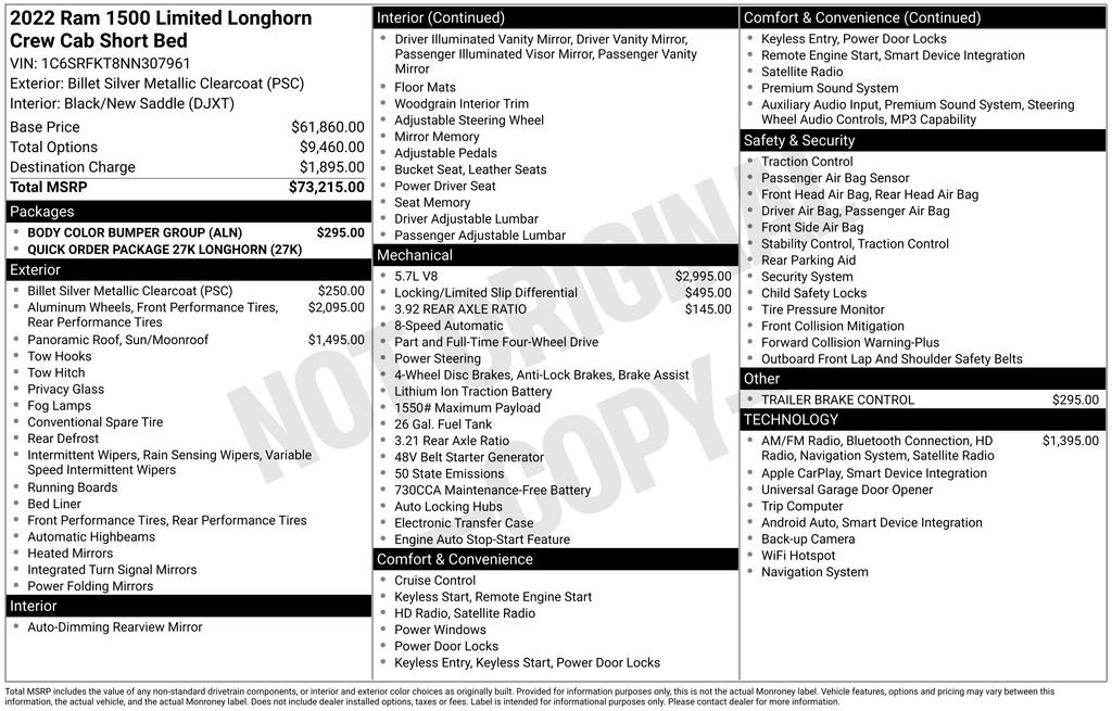 Used 2022 RAM 1500 Limited w/ Body Color Bumper Group image 15