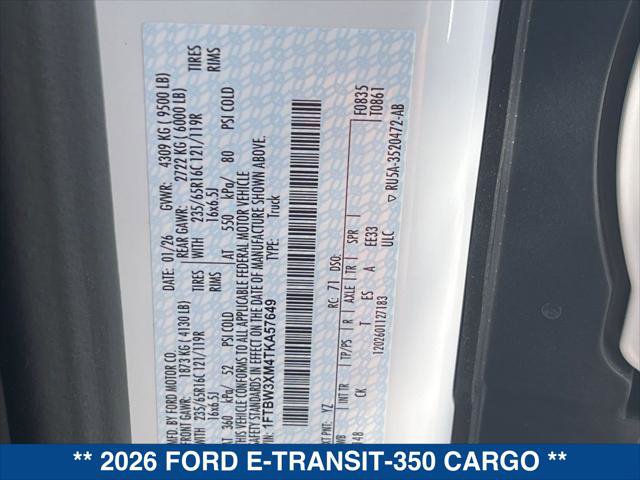 New 2026 Ford E-Transit 148 High Roof Extended w/ Load Area Protection Package RWD image 20
