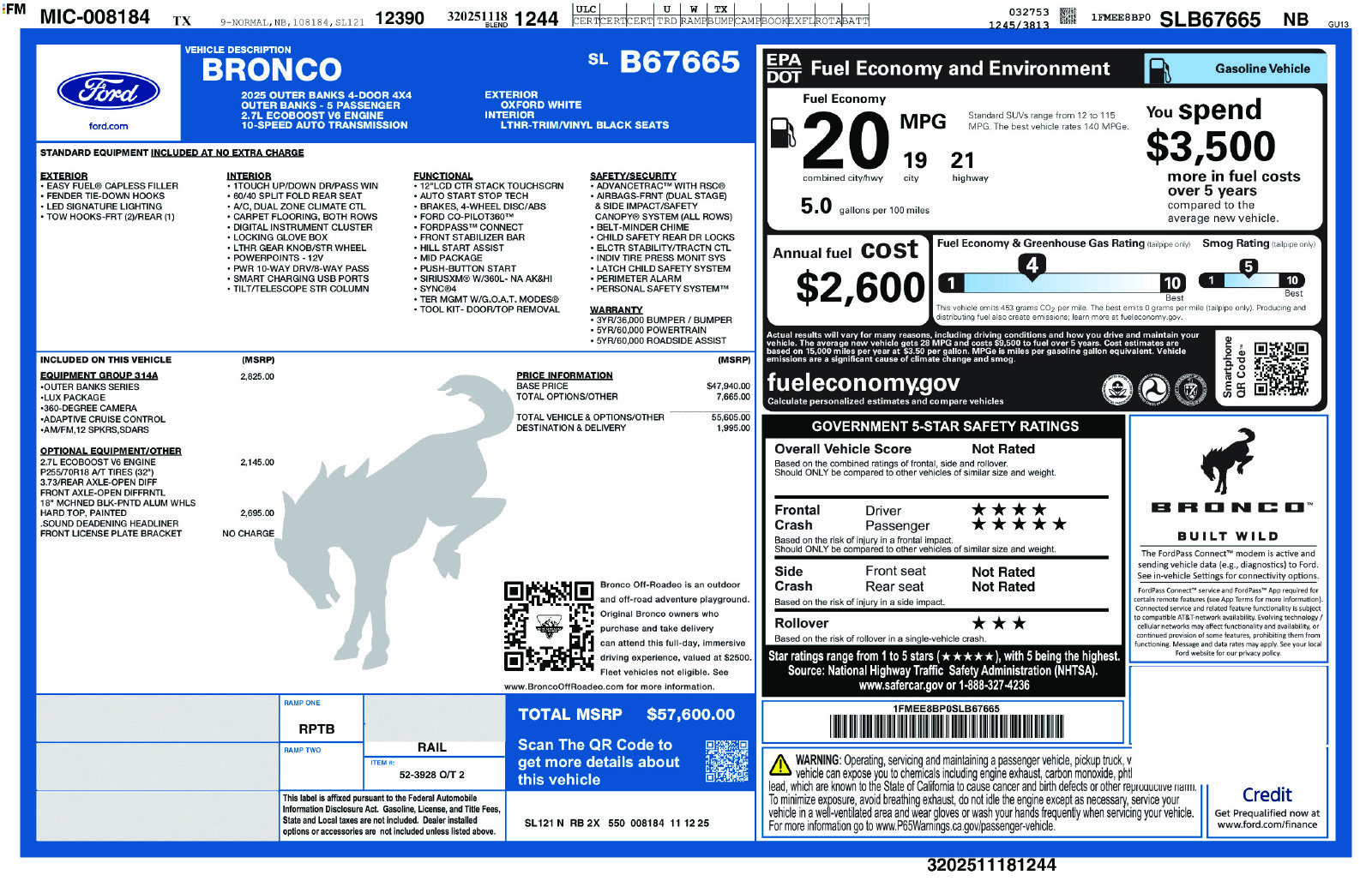 Used 2025 Ford Bronco Outer Banks AWD/4WD image 33