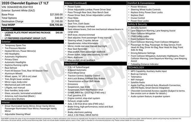 Used 2020 Chevrolet Equinox LT FWD image 10
