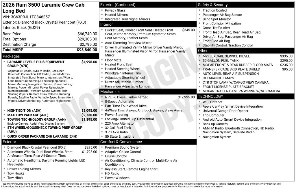 New 2026 RAM 3500 Laramie AWD/4WD image 3