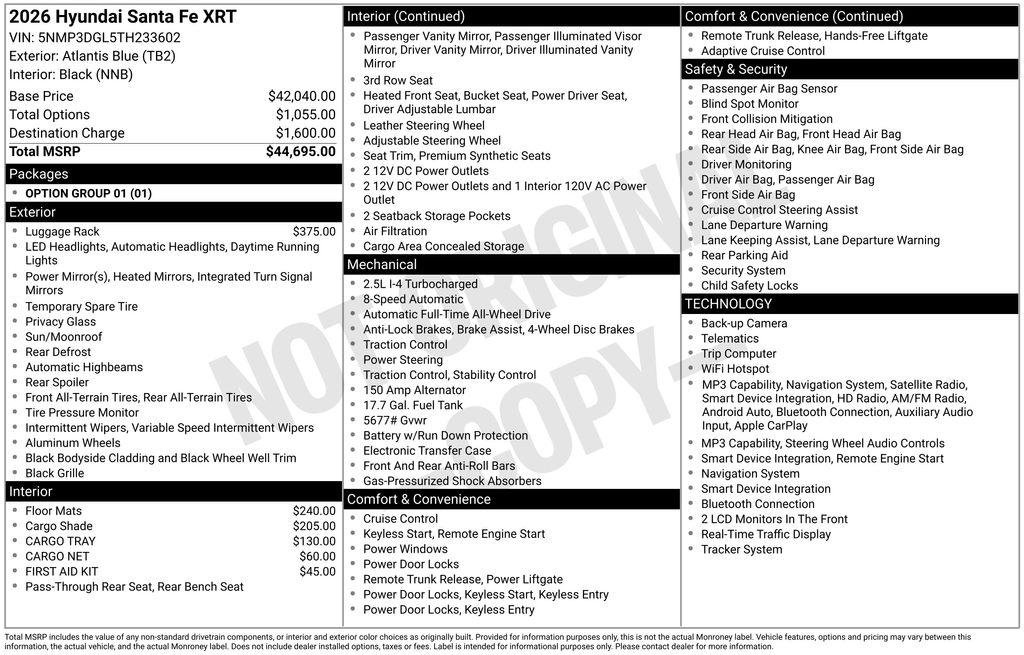 New 2026 Hyundai Santa Fe XRT AWD/4WD image 4