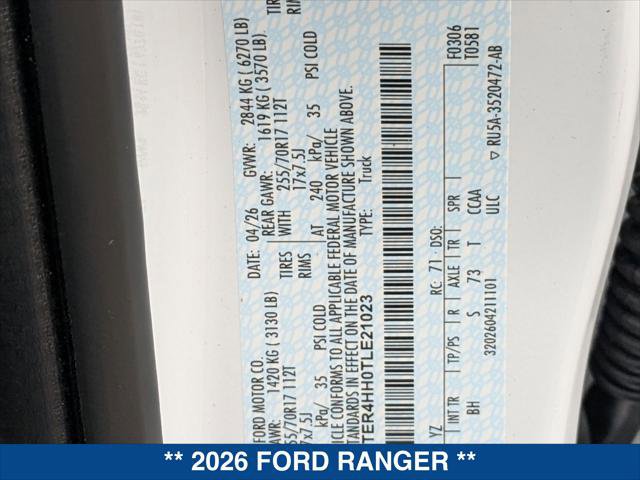 New 2026 Ford Ranger XLT AWD/4WD image 21