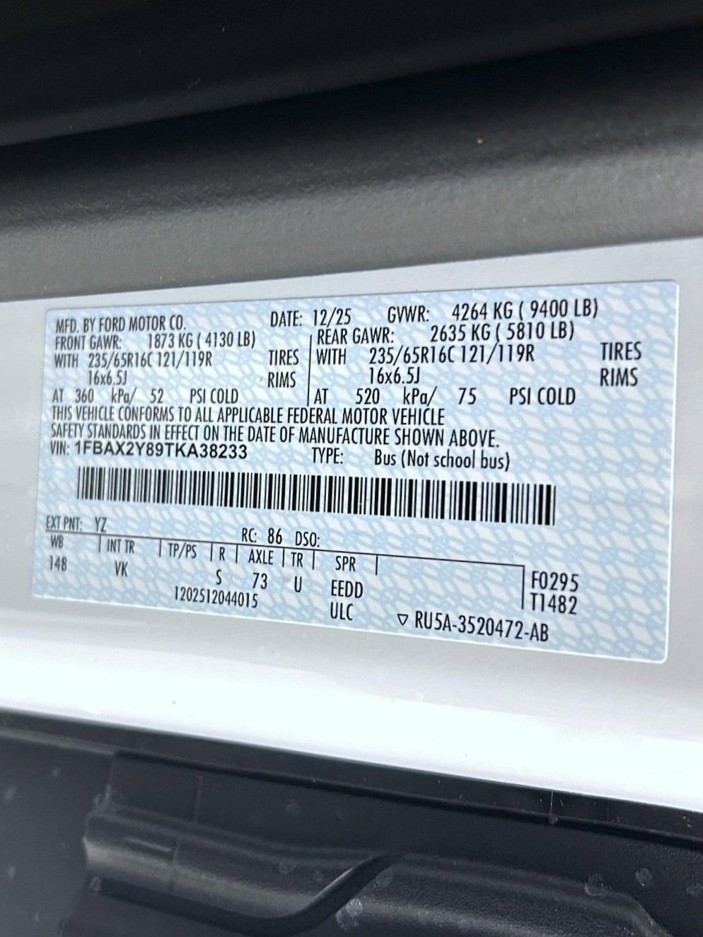 New 2026 Ford Transit 350 XL RWD image 23