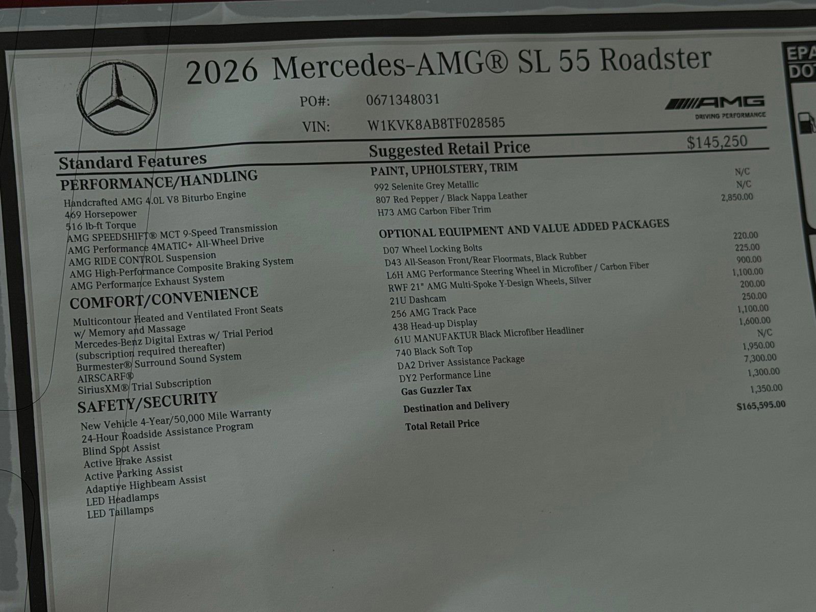 New 2026 Mercedes-Benz SL 55 AMG 4MATIC image 21