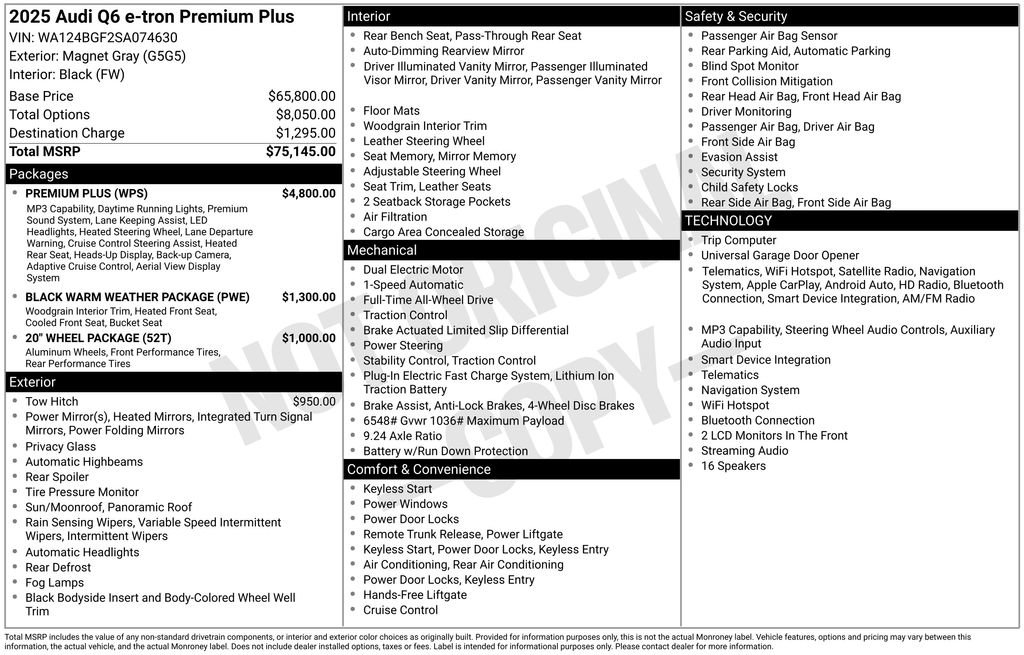 Certified 2025 Audi Q6 e-tron Premium Plus w/ Premium Plus AWD/4WD image 3