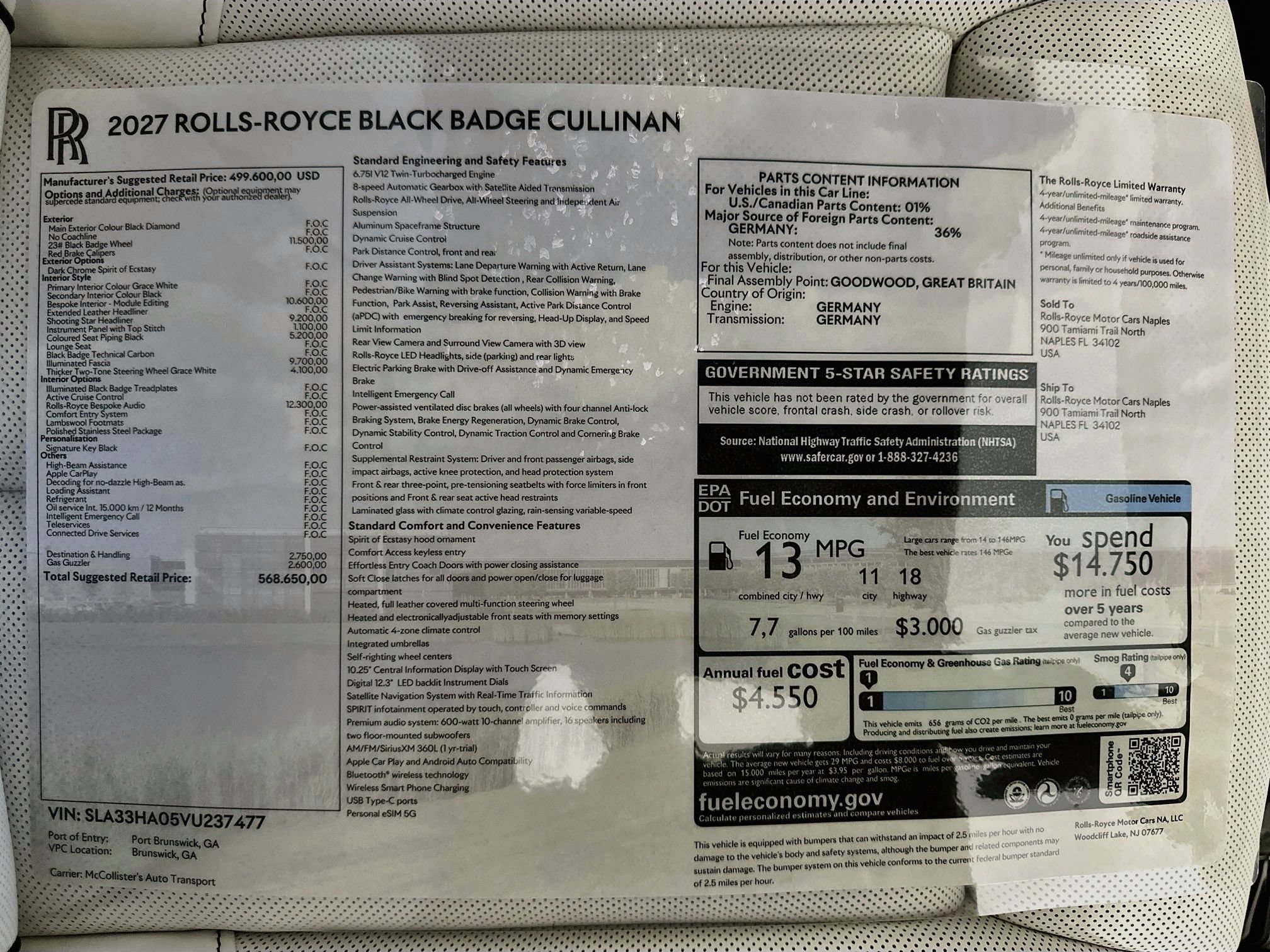 New 2027 Rolls-Royce Cullinan Black Badge AWD/4WD image 29