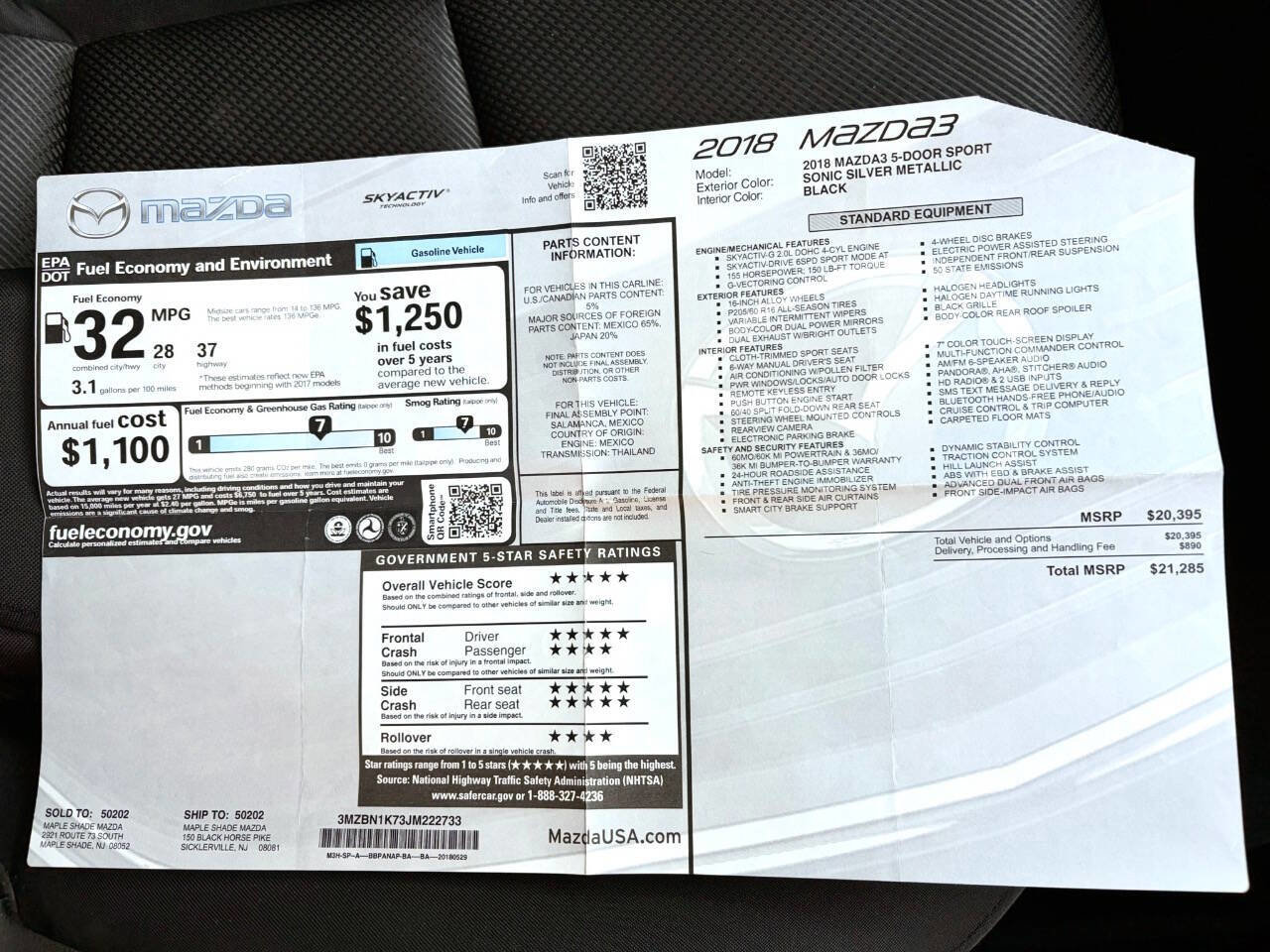 Used 2018 MAZDA MAZDA3 Sport FWD image 34