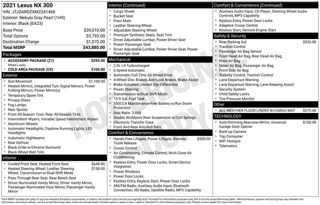 Used 2021 Lexus NX 300 AWD w/ Accessory Package image 3