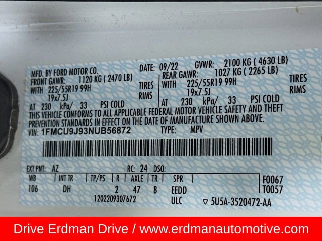 Used 2022 Ford Escape Titanium w/ Titanium Elite Package image 32